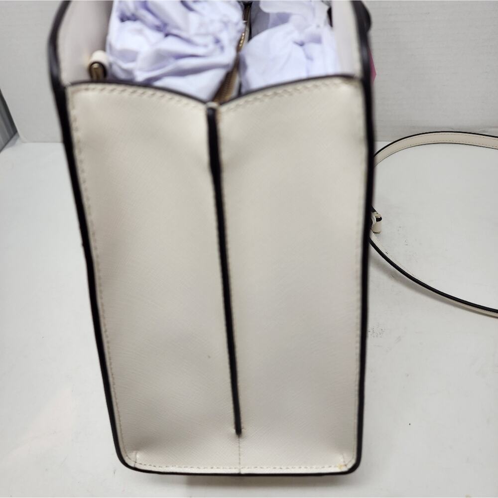 Kate Spade Ivory Off White Handbag Satchel Pebble Leather Purse Gold Trim NWT - Picture 9 of 13